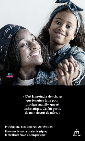Publicité sur la campagne de vaccination contre la grippe.